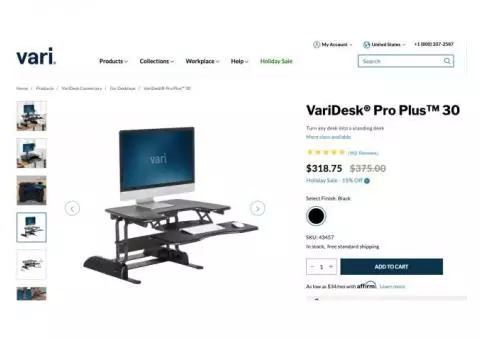 Desk Top Adjustable Stand-Up Desk Converter