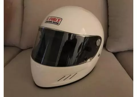 Auto Racing Helmet + Mechanics Gloves